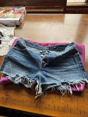 Denim Frayed Hem Women's Shorts - Blue by lucky brand size 8